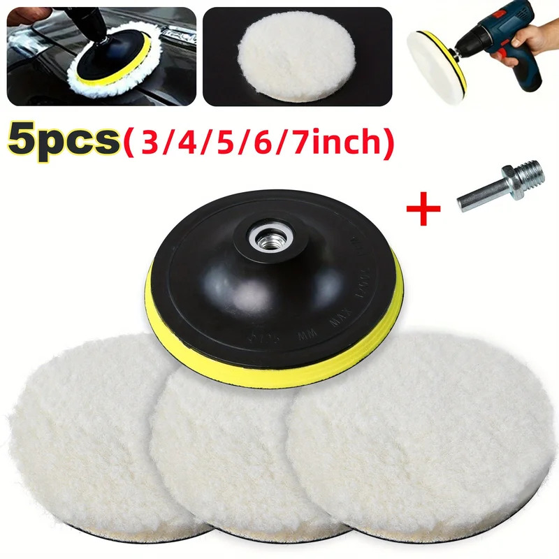 Car Wax Polishing Pad - 5 pçs 7/6/5/4/3 polegada carro polimento