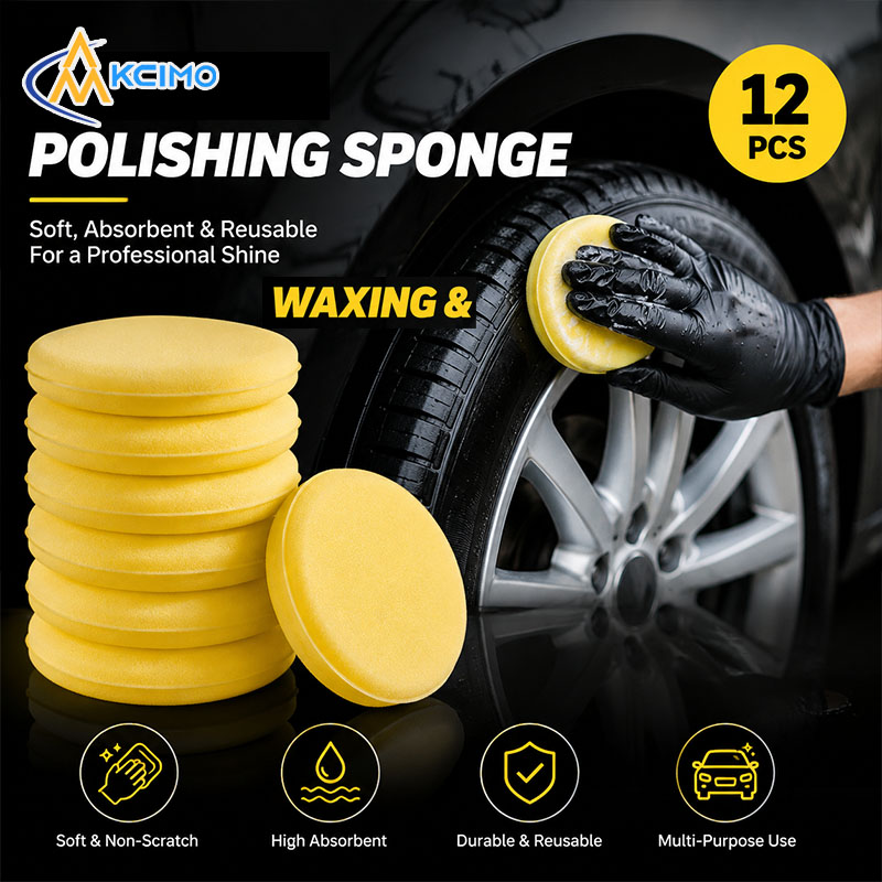 Car Wax Polishing Pad - 12 peças de esponja redonda para