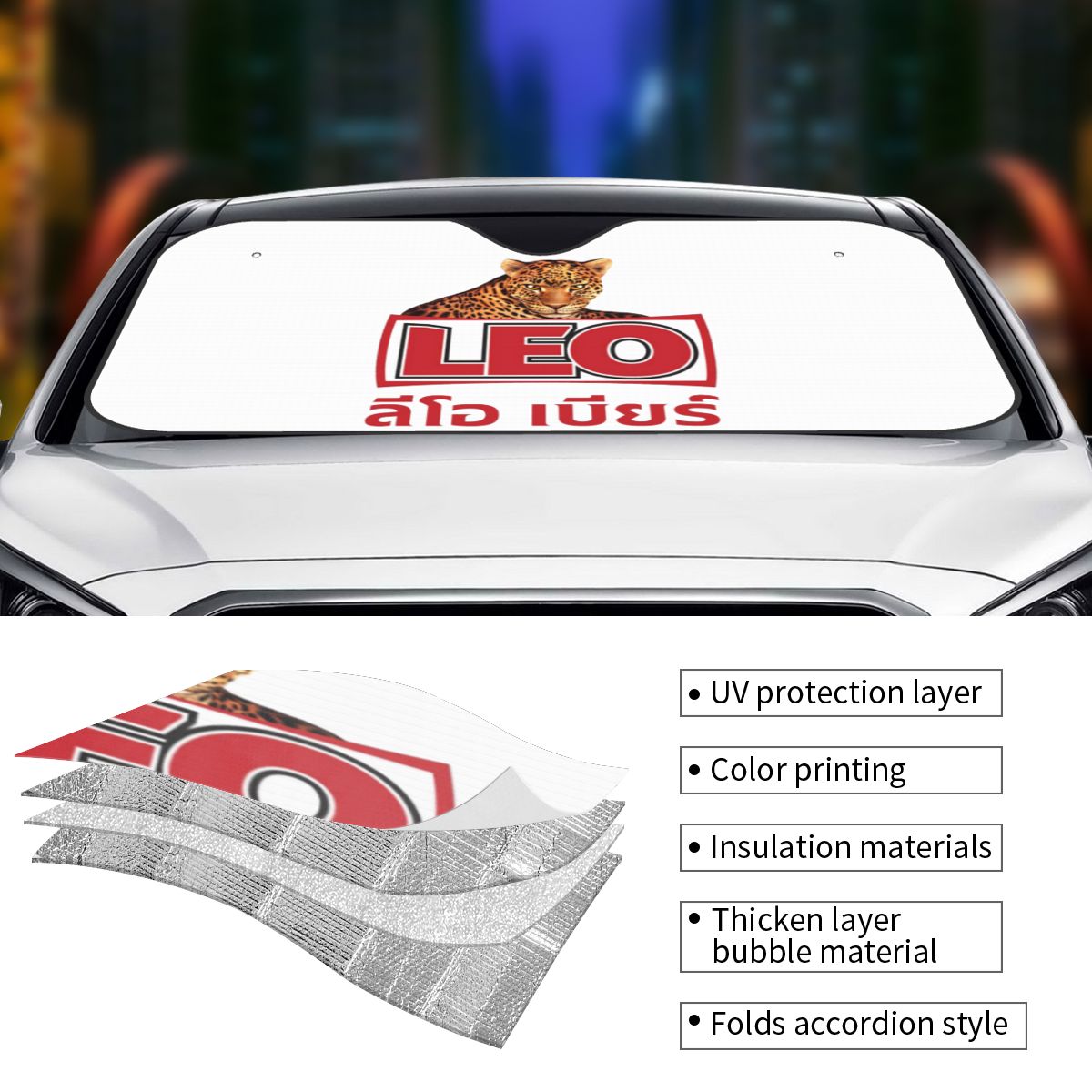 Leo cerveja bangkok pára-sol p - Car Accessories Bangkok avaliação e preço